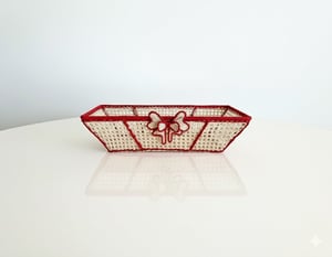 Christmas Joy Square Handwoven Iraca Palm Tray