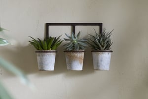 nkuku Tukana Triple Wall Hung Planter | Vases & Planters | One Size | Zinc