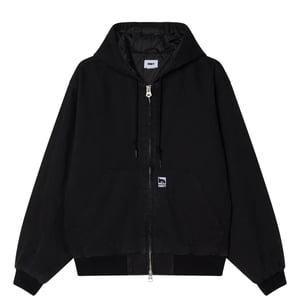Obey Randy Zip Up Hood Black Faded Wash