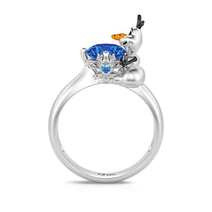 Jeulia Hug Me "Snow Baby" Snowflake Round Cut Sterling Silver Ring