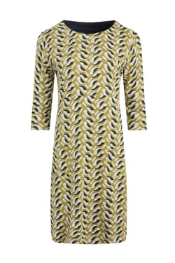 Weird Fish Starshine Organic Cotton Jersey Dress Warm Olive Size 20