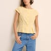 Butter Yellow Tailored Pleated Blouse