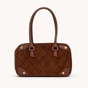 Hammitt Meredith Chocolate Diamond Suede Antique Gold Med