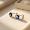 Turkish Evil Eye Nazar Protective Silver Stud Earrings