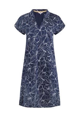 Weird Fish Suffolks Organic Cotton Printed Jersey Dress Dark Navy Size 8