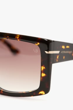 Victoria Beckham Oversized Flat Top Frame In Havana - ONE SIZE - Womens