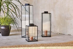 nkuku Sia Lantern | Candles Holders & Lanterns | Medium | Antique Black