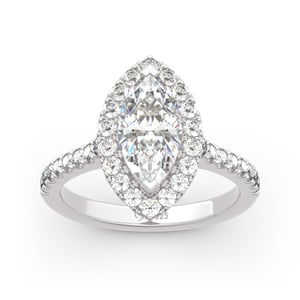 Jeulia Halo Marquise Cut Sterling Silver Ring