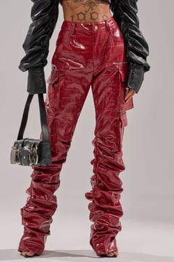 AKIRA Straight To The Point Stacked Faux Leather Trouser Pants | Size 1X