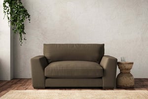 nkuku Guddu Love Seat | Make To Order | Brera Linen Chesnut | No Colour