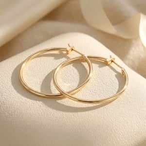 Statement Plain Gold Plated Hoop Earrings