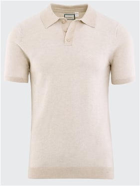 Brave Soul Dushane Polo Shirt - Beige White - XL