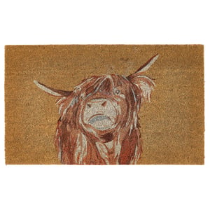 Highland Cow Coir Doormat - 45x75cm