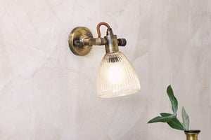nkuku Rarni Recycled Glass Single Wall Light | Lights | Gold | Antique Brass