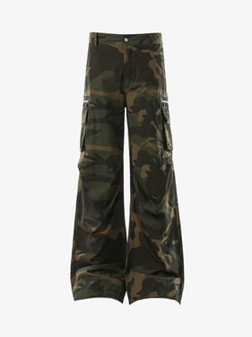 Vintage Multi-Pocket Functional Camo Cargo Pants - Forest Camouflage / S