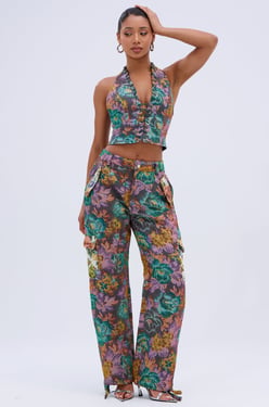AKIRA Logan Square Jacquard Cargo Pants | Size XL