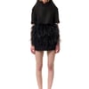 NEOPRENE FEATHER BOW DRESS - M