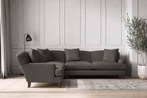 nkuku Deni Left Hand Corner Sofa | Make To Order | Super Grand | Brera Linen Granite