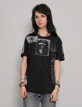 Saint' Multipatch T-Shirt in Black