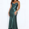Nightfall Chic Satin Maxi Dress Teal