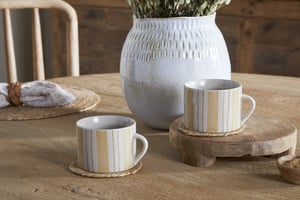 nkuku Patthar Mug Set Of 2 | Tableware | Cream/Sand | Large ()