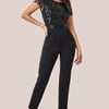 Goddiva Tassel Sequin Romper - Black