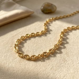 Coffee Bean Gold Plated Chain Necklace Luxe