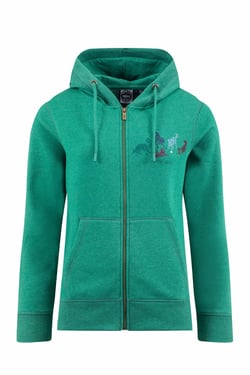 Weird Fish Franchises Graphic Full Zip Hoodie Green Ivy Size 10