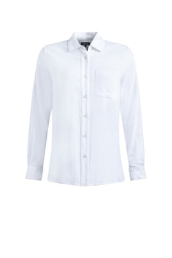 Weird Fish Layla Linen Rich Long Sleeve Shirt White Size 10
