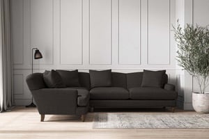 nkuku Deni Large Left Hand Corner Sofa | Make To Order | Brera Linen Espresso | No Colour