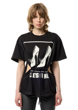 ALL EYES ON ME BELTED T SHIRT - XL