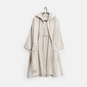 Signature Hooded Robe X-Large Moscato Beige Signature Robe Terry , Luxury Organic Bathrobes for Women and Men , PROSSIONI