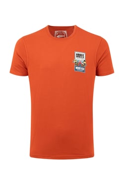 Weird Fish Hot Buzz Back Print Artist T-Shirt Rust Leaves Size XL