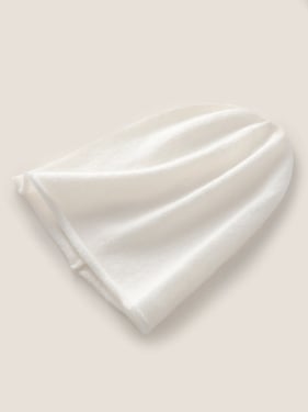 100% Cashmere Dense-Knit Slouchy Beanie - Ivory / One Size