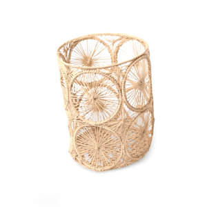 Circles Woven Candle Vases - Large (8 base x 6 tall)