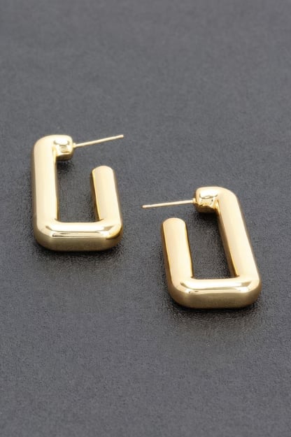 TRIBECA Square Chic Gold Dipped Hoop Earrings: NYFW BYMANYC ® New York.
