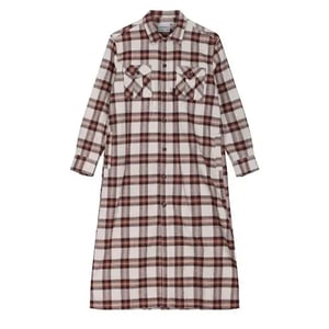 Gramicci Womens Flannel Shirt Dress Beige