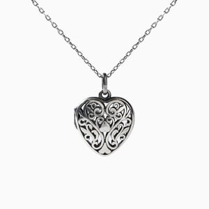 Jeulia "Romantic Heart" Locket Sterling Silver Necklace