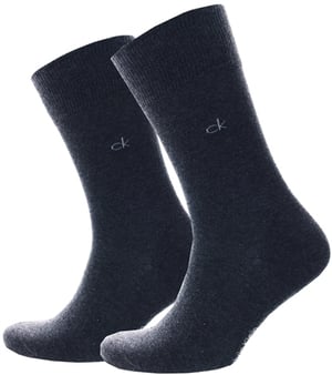 Calvin Klein 2 Pack Crew Knitted Sock - Charcoal - S/M