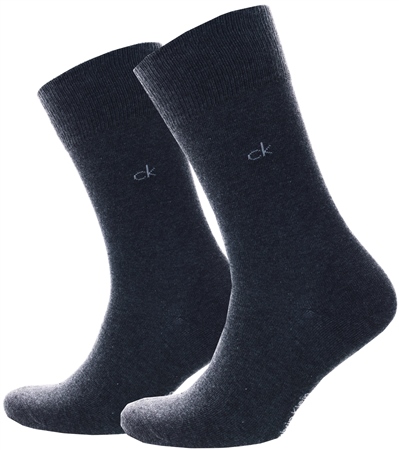 Calvin Klein 2 Pack Crew Knitted Sock - Charcoal - S/M