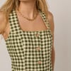 Green Gingham Harvey Fitted Mini Dress