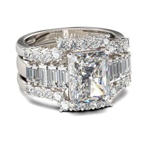 Jeulia 3PC Radiant Cut Sterling Silver Ring Set