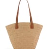 Flat Strap Trapezoid Tote - Light Brown / One-Size