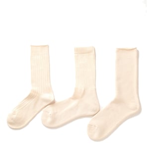 RoToTo Organic Daily 3 Pack Crew Socks Ecru