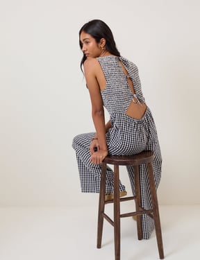Navy Gingham Ruth Jumpsuit