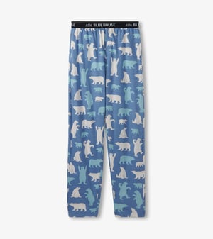 Men's Blue Polar Bears Cotton Pajama Pants