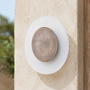 Nuclei IP54 wall light in bronze