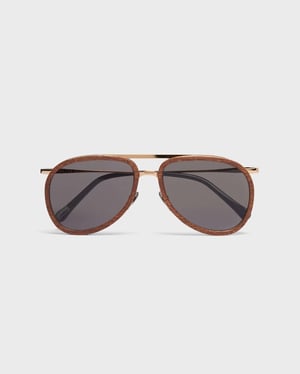 Vilebrequin - Mahoganywood Aviator Sunglasses - Sunglasses - Vol2nuit - Pink - Size OSFA