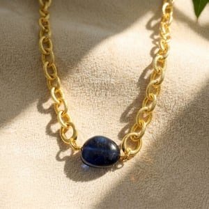 Sapphire September Birthstone Statement Pendant Necklace