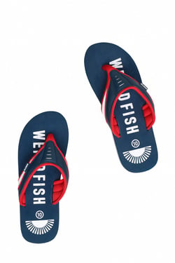 Weird Fish Columbia Branded Flip Flops Dark Navy Size 9